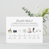 水図解入りの、写真付きの色の教会のタイムラ結婚イン 招待状 (スタンド正面)