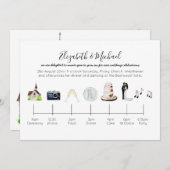 水図解入りの、写真付きの色の教会のタイムラ結婚イン 招待状 (正面/裏面)