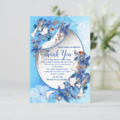 水図解入りの、写真付きの色の月の花 出欠カード (スタンド正面)