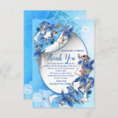 水図解入りの、写真付きの色の月の花 出欠カード (正面/裏面)