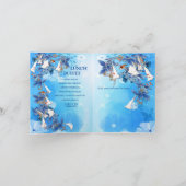 水図解入りの、写真付きの色の月花夫婦シャワー 招待状 (内部)