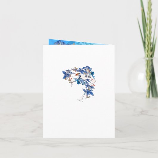 水図解入りの、写真付きの色の月花夫婦シャワー 招待状 (裏面)