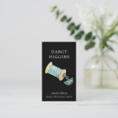 水図解入りの、写真付きの色シーメストレステーラーブラック 名刺 (スタンド正面)