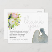 水図解入りの、写真付きの色フローラあり結婚 ポストカード (正面/裏面)