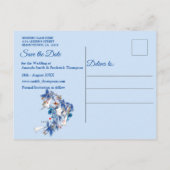 水図解入りの、写真付きの色月花日付を保存 案内ポストカード (裏面)