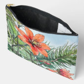 水図解入りの、写真付きの色植物性オレンジ色フローラ アクセサリーポーチ (見開き)