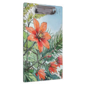 水図解入りの、写真付きの色植物性オレンジ色フローラ クリップボード (右)