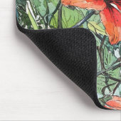 水図解入りの、写真付きの色植物性オレンジ色フローラ マウスパッド (コーナー)