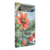 水図解入りの、写真付きの色植物性オレンジ色フローラ ミニクリップボード (アングル)