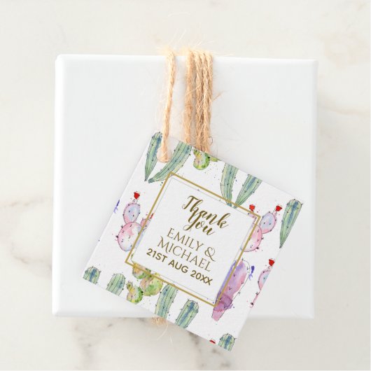 水図解入りの、写真付きの色CACTIフィエスタサンキューネーム フェイバータグ (インサイチュ)