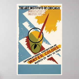 水国際的彩画の展覧会 ポスター