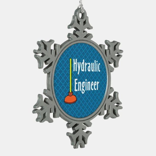 水圧技術者トイレプランジャー スノーフレークピューターオーナメント (左)