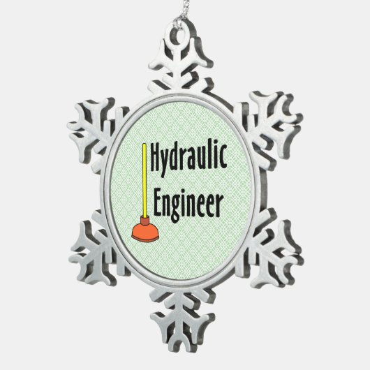 水圧技術者トイレプランジャー スノーフレークピューターオーナメント (右)