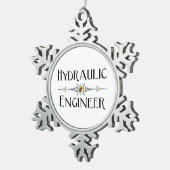 水圧技術者装飾線 スノーフレークピューターオーナメント (右)