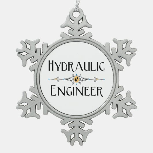 水圧技術者装飾線 スノーフレークピューターオーナメント (正面)