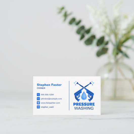 水圧洗浄フォトパワー洗浄洗浄 名刺 (スタンド正面)