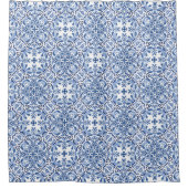 水地中海の色タイルのシャワーカーテン シャワーカーテン (正面)