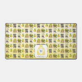 水地中海の色レモンクレステッドモノグラム デスクマット (正面)