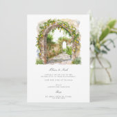 水地中海の色婚約招待状 招待状 (スタンド正面)