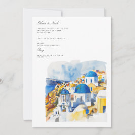 水地中海の色婚約招待状 招待状