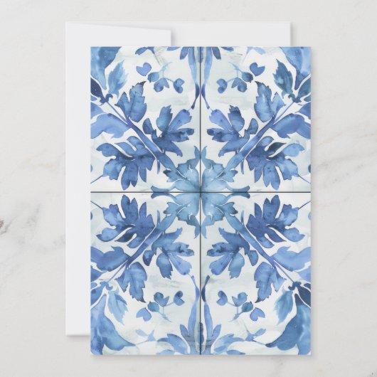 水地中海の色婚約招待状 招待状 (裏面)