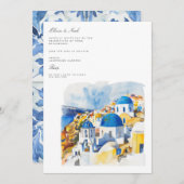 水地中海の色婚約招待状 招待状 (正面/裏面)