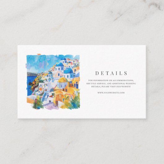 水地中海の色結婚詳細 エンクロージャーカード (正面)