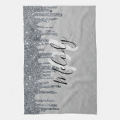 水垂れ銀輪の白文字 キッチンタオル (縦)