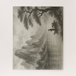 水墨の湖畔と釣り舟 / Fisherman on an Ink-Wash Lake ジグソーパズル