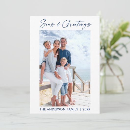 水墨海と挨拶ストライプの シーズンカード (スタンド正面)