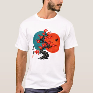 水墨画 梅の木 Tシャツ