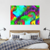 "水壁"ストレッチされたキャンバス3スタック60" x 40" キャンバスプリント (インサイチュ (寝室))