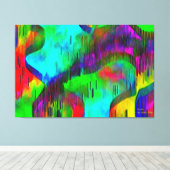 "水壁"ストレッチされたキャンバス3スタック60" x 40" キャンバスプリント (インサイチュ (ウッドフロア))