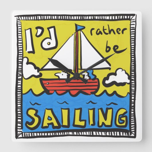 水夫、ヨットの所持に対する贈与 スクエア壁時計 (正面)