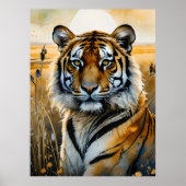 水威厳のある色の虎 ポスター (正面)