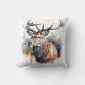水威厳のある色エルクポートレート クッション (正面)