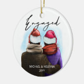 水婚約した彩の組と名前 セラミックオーナメント (左)