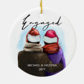 水婚約した彩の組と名前 セラミックオーナメント (裏面)