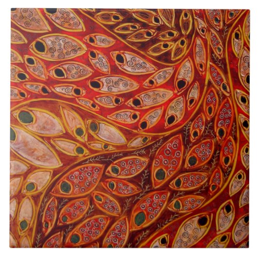 "水孔雀" (絵画) タイル (正面)