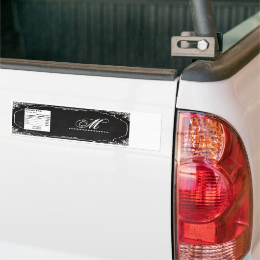 水差しのラベルのモダンな黒板のヴィンテージVicto バンパーステッカー (トラック上)