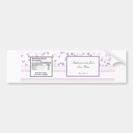 水差しのラベルの紫色のアジサイ バンパーステッカー (正面)