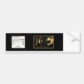 水差しのラベルの菓子16の金ゴールドの黒 バンパーステッカー (正面)