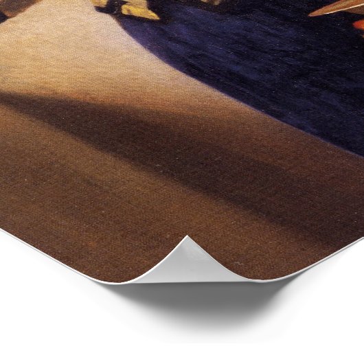 水差しの若い女性 ポスター (角)