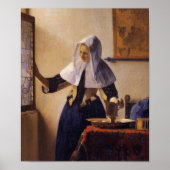 水差しの若い女性 ポスター (正面)