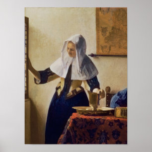 水差しを持つ若い女性、c.1662 ポスター