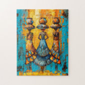 水差し付きアフリカ人女性 ジグソーパズル (縦)