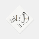 水差し党のパーソナライズされた好意 スタンダードカクテルナプキン (角)