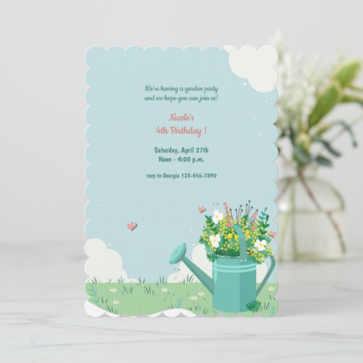 水差し花束 招待状 (スタンド正面)