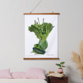 水差し花瓶に緑の野菜。食べ新しいポスト！ 吊り下げ型タペストリー (寝室)