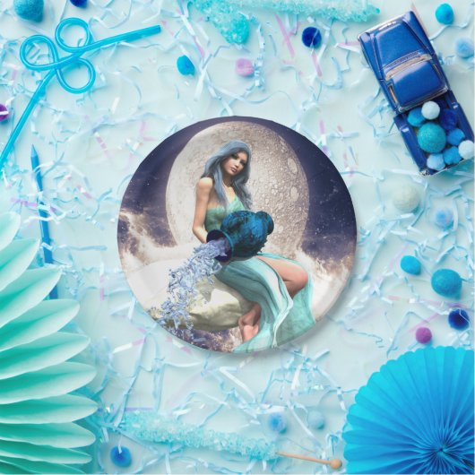 水差し – 壺から水を注ぐ女性 ペーパープレート (パーティー)